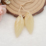 Carved Leaves Amazonite Earrings Beads, Charms Women Earrings