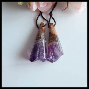 Drusy Amethyst Women Earrings Beads 33x12x10mm