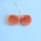 Handmade Red Aventurine Flower Earrings, Fashion Jewelry