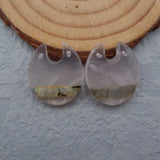 Natural Rose Quartz Labradorite Woman Earrings Beads Pair