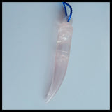Natural Rose Quartz Woman Pendant Bead 46x8mm