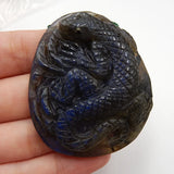 Carved Labradorite Pendant Bead, Semiprecious Stone Jewelry