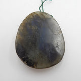 Carved Labradorite Pendant Bead, Semiprecious Stone Jewelry
