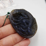 Carved Labradorite Pendant Bead, Semiprecious Stone Jewelry