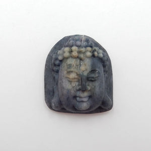 Carved Buddha Pendant Bead, Gemstone Statue Dyeing, 34x29x15mm