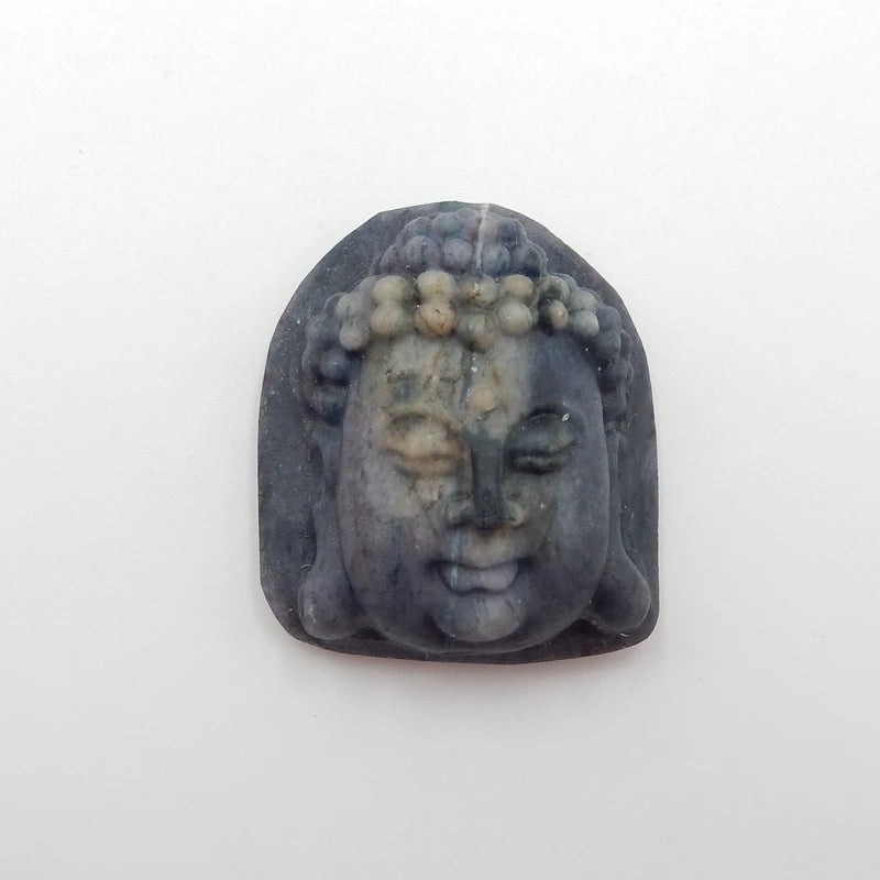 Carved Buddha Pendant Bead, Gemstone Statue Dyeing, 34x29x15mm