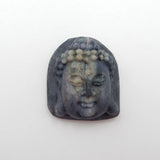 Carved Buddha Pendant Bead, Gemstone Statue Dyeing, 34x29x15mm