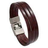 Brown Leather Bracelet for Men Chrismas Gift Bangle