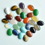 Natural Stone Oval Beads for Jewelry Making