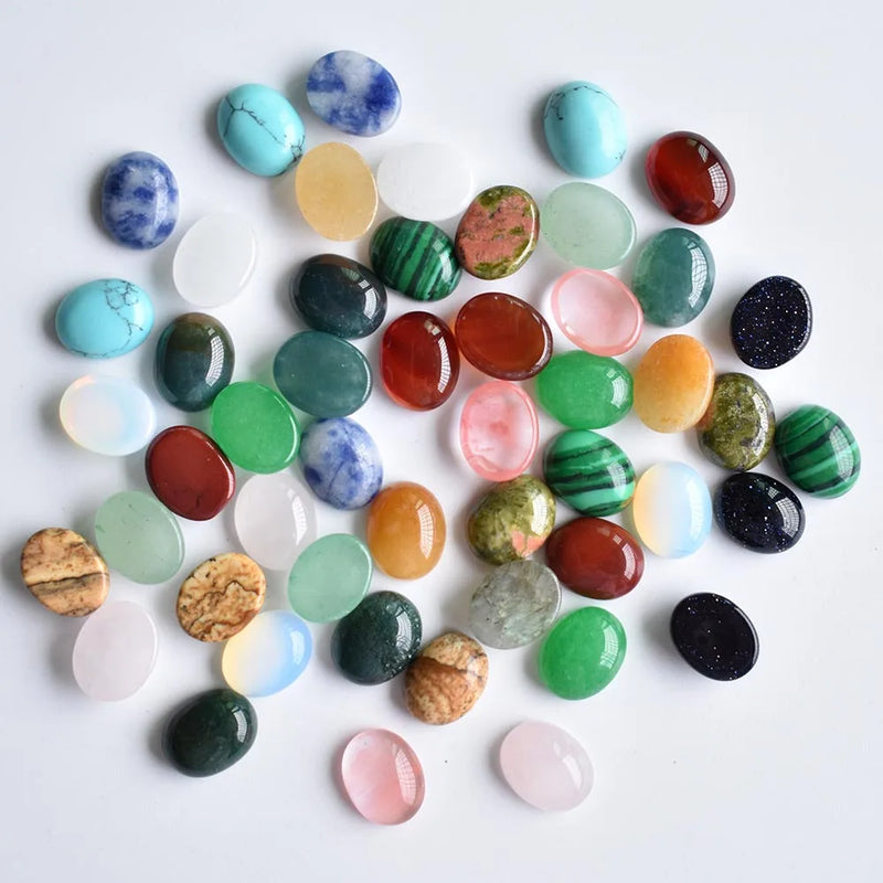 Natural Stone Oval Beads for Jewelry Making