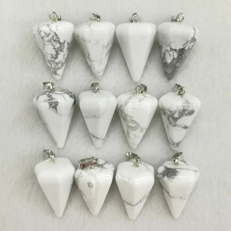 Howlite Natural Stone Pendulum Cone Pendants Charms Pendant for Jewelry Making