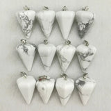 Howlite Natural Stone Pendulum Cone Pendants Charms Pendant for Jewelry Making