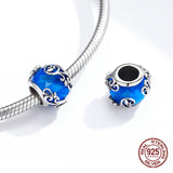 925 Silver Crystal Glass Beads Bangle Charm Bracelet DIY Jewelry
