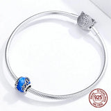 925 Silver Crystal Glass Beads Bangle Charm Bracelet DIY Jewelry