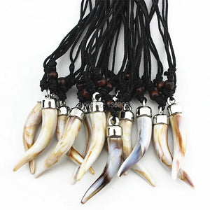 12pcs Acrylic Elephant Wolf Tooth Necklace Amulet Gift MN579