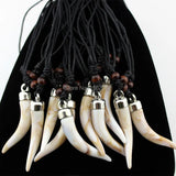 12pcs Acrylic Elephant Wolf Tooth Necklace Amulet Gift MN579