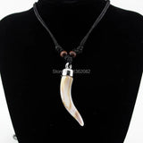 12pcs Acrylic Elephant Wolf Tooth Necklace Amulet Gift MN579