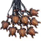 12pcs Bone Carving Hawaiian Surfing Turtles Pendants Necklaces Lucky Gift