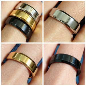 20pcs High Polishing 6mm Men Ring Stainless Steel Comfortable Jewelry