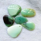 2pcs Natural Chrysoprase Bead Pendant 35mm+ length