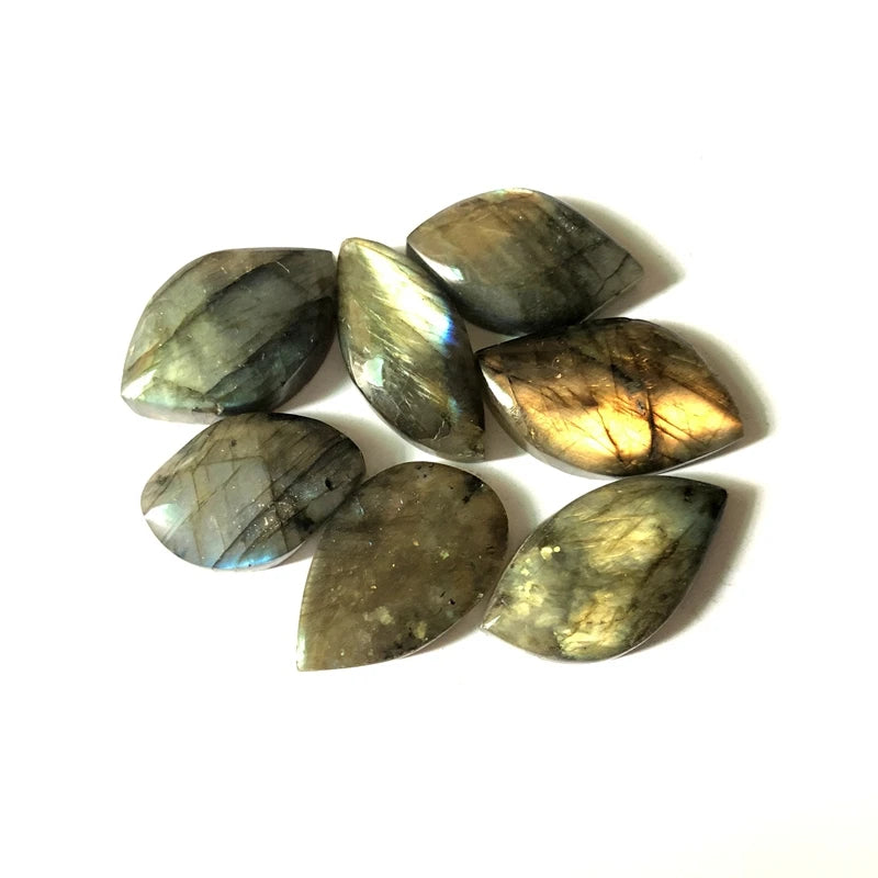 5pcs Natural Labradorite Bead Pendant Cabochon 30mm+