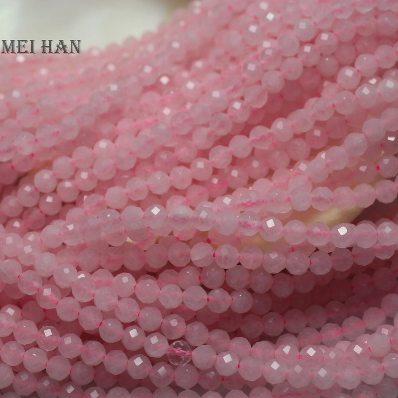 4.2mm Madagascar Pink Quartz Faceted Round Gemstone Loose Beads