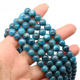 6-10mm Apatite Smooth Round Loose Stone Beads for Jewelry Making
