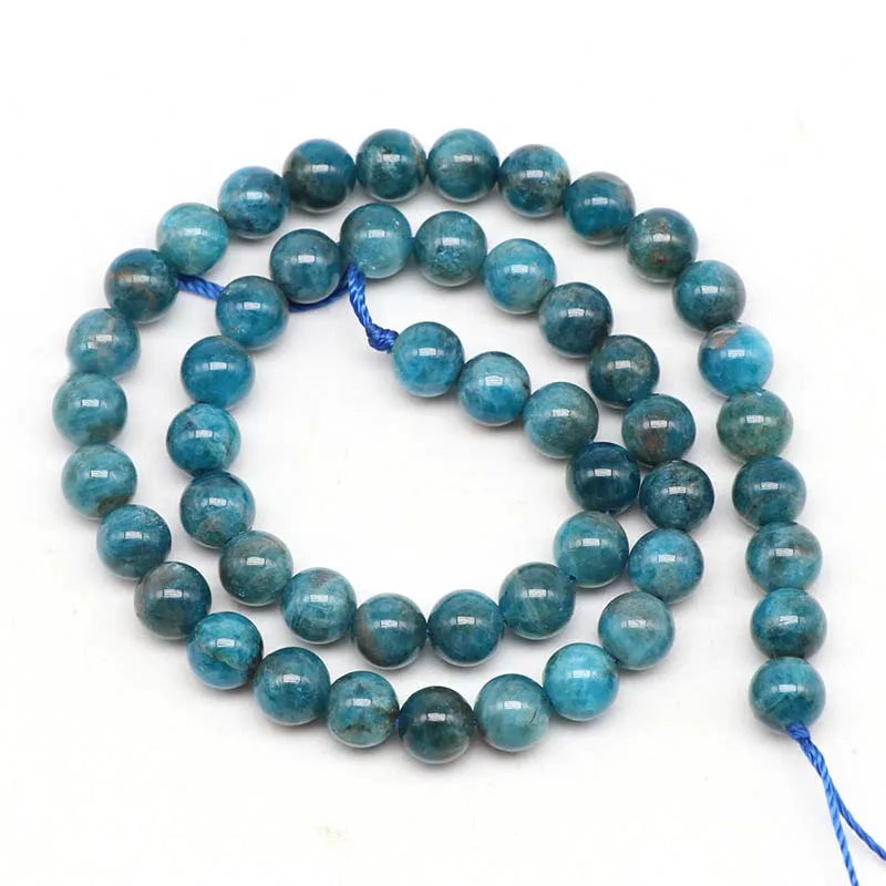 6-10mm Apatite Smooth Round Loose Stone Beads for Jewelry Making