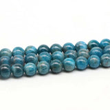 6-10mm Apatite Smooth Round Loose Stone Beads for Jewelry Making
