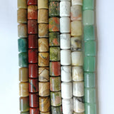 Natural Mixed Stone 14mm*10mm Cylinder Beads 25pcs