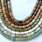 Natural Mixed Stone 14mm*10mm Cylinder Beads 25pcs
