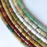 Natural Mixed Stone 14mm*10mm Cylinder Beads 25pcs