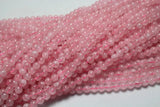 Natural Pink Quartz 6mm Round Gem Stone Beads (2 Strand/Set)