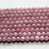 Natural Pink Quartz 6mm Round Gem Stone Beads (2 Strand/Set)