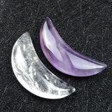 Amethyst Crystal Moon Crescent Necklace Pendant