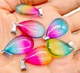 Natural Stone Quartz Crystal Turquoise Water Drop Pendant for DIY Jewelry Making