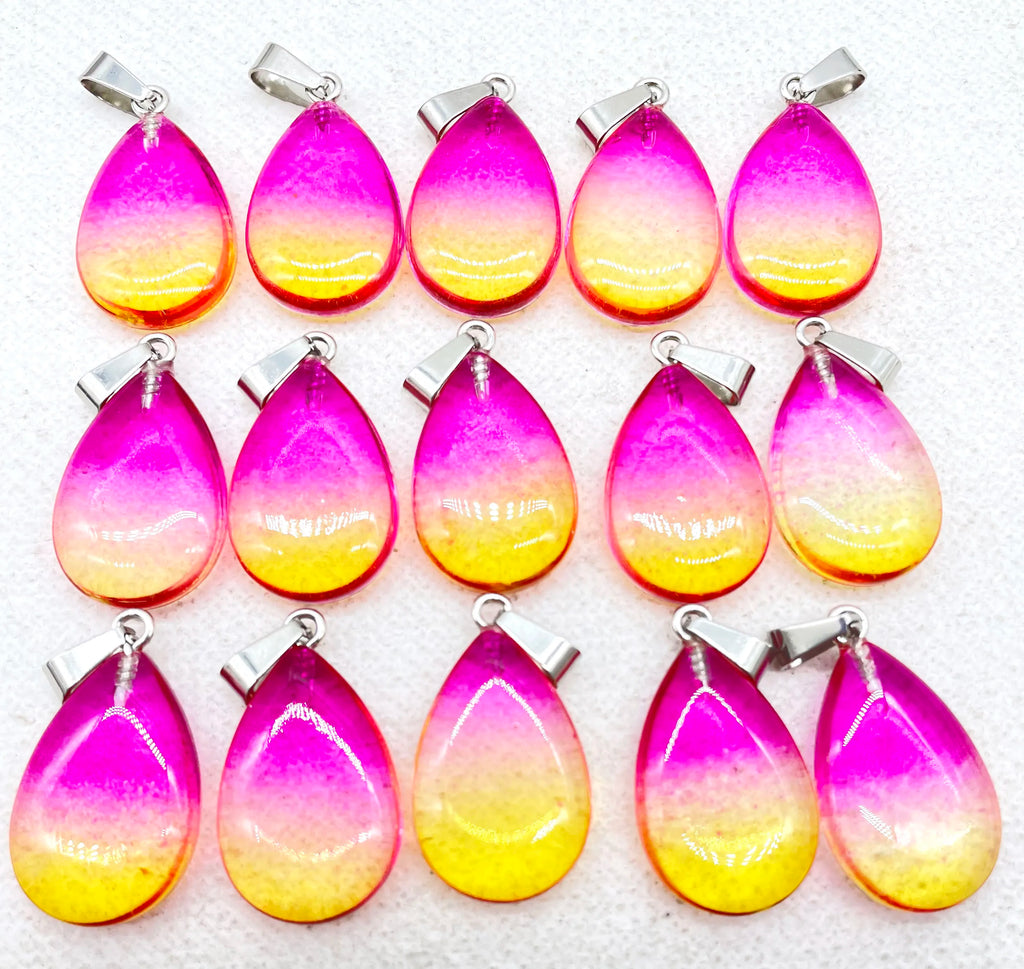 Natural Stone Quartz Crystal Turquoise Water Drop Pendant for DIY Jewelry Making