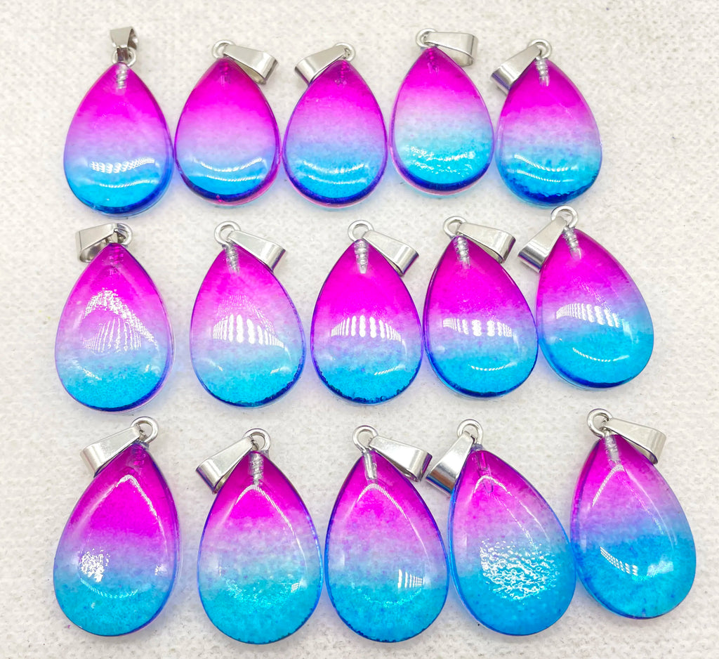Natural Stone Quartz Crystal Turquoise Water Drop Pendant for DIY Jewelry Making