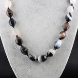 Natural Stone Necklace Agates Quartz 18 Inches