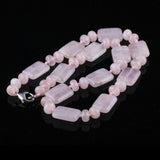Rose Quartz Stone Necklace 13X18mm 18 inches