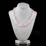 Rose Quartz Stone Necklace 13X18mm 18 inches