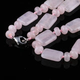 Rose Quartz Stone Necklace 13X18mm 18 inches