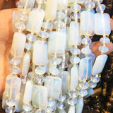 Rose Quartz Stone Necklace 13X18mm 18 inches