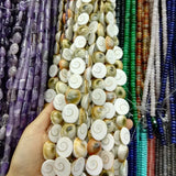 Natural Shell Perforated Snail Beads Charms for DIY Jewelry 12Pcs/lot
