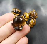 Tiger Eye Stone Fox Pendant - Handcrafted Animal Necklace