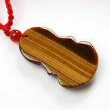 Tiger Eye Stone Pendant with Guanyin Charm