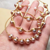 14K Gold Wrapped Freshwater Pearl Bracelet on Silk