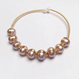 14K Gold Wrapped Freshwater Pearl Bracelet on Silk