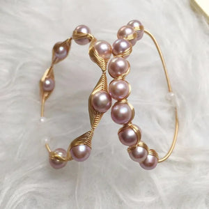 14K Gold Wrapped Freshwater Pearl Bracelet on Silk