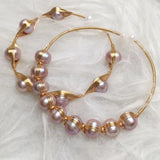 14K Gold Wrapped Freshwater Pearl Bracelet on Silk